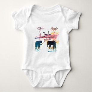 Body Safari Coucher de soleil Peinture Eléphant, Giraff