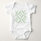 Body Sage Green Geometric Deco Cube Pattern (Devant)
