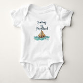 Body Sailing into Parenthood Bodysuit, Pastel Boat (Devant)