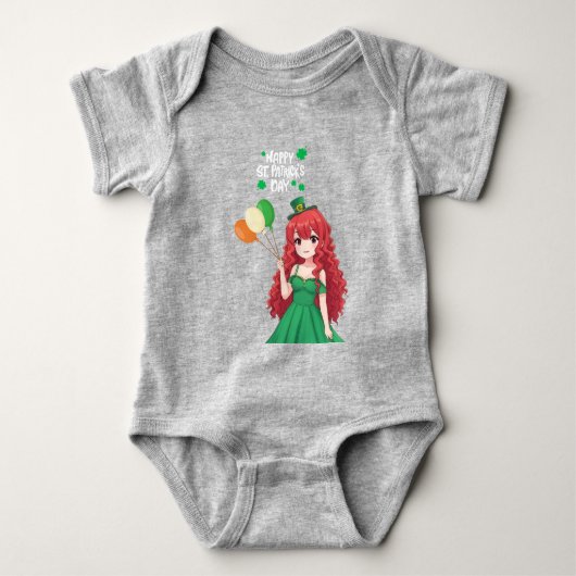 Body Saint Patrick's day mignonne, classe d'anime irlan (Devant)