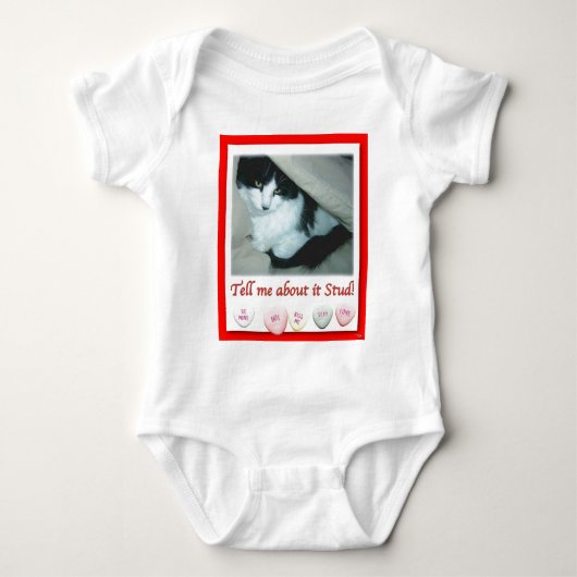 Body Saint Valentin Chat noir et blanc (Devant)