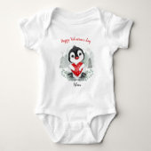 Body Saint-Valentin Cute Penguin Nom personnalisé (Devant)