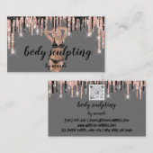 Body Sclupting Massage Logo Black Bikini QR Code Visitekaartje (Voorkant / Achterkant)
