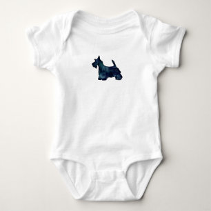 Body Scottie Terrier Aquarelle noire Silhouette