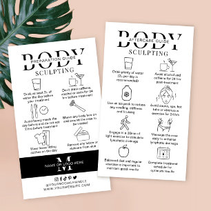 Body Sculpting Instructies voor en na de verzorgin Visitekaartje