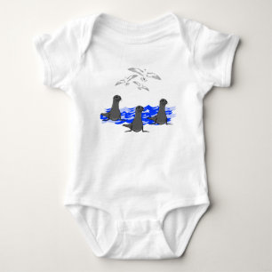 Body Sea Lions Ocean & Seagulls Baby Bodysuit