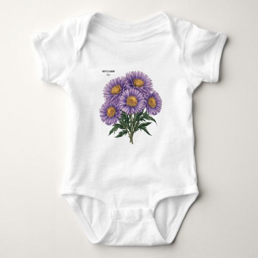Body Septembre Aster Mois de naissance Floral personnal (Devant)