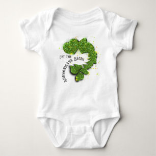 Body Shamrocks verts   Coeurs étincelants Bodysuit bébé