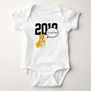 Body Shiba Dog Année personnalisée W Baby Bodysuit