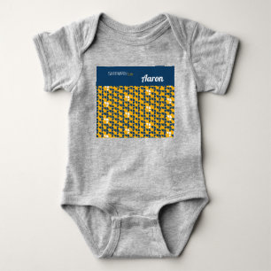 Body SHRIMPLEMENT Motif Bleu Jaune Personnalisé