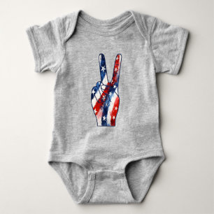 Body Signe de paix patriotique avec motif de drapeau am