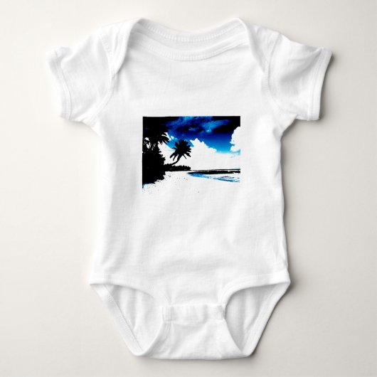 Body Silhouette de palmier bleu noir blanc (Devant)