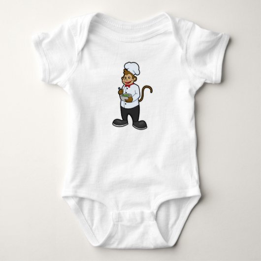 Body Singe cuisinier avec bol (Devant)