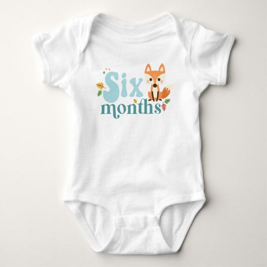 Body Six Mois Jalon Bleu Baby Bodysuit (Devant)