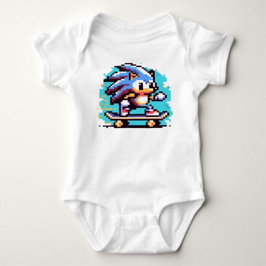 Body Skate Hérisson Pixel Art Fast & Fun Skateboard (Devant)