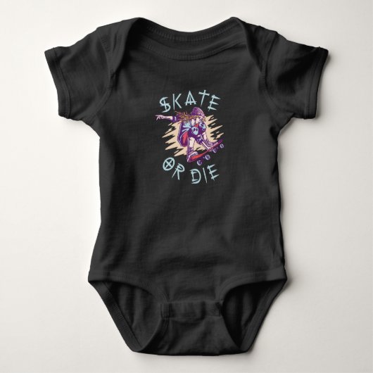 Body Skate ou meure Skateboardeuse Fille (Devant)