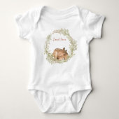 Body Sleeping Deer Fawn Spring Leaf Wreath Baby Bodysui (Devant)