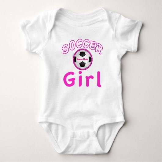 Body Soccer Personnalisé Fille Bébé Vêtements Nom du bé (Devant)