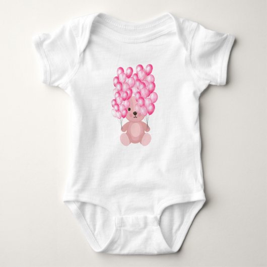 Body Soigneusement Bear Balloon Baby Bodysuit (Devant)