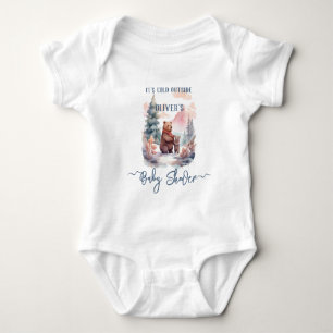 Body Son Baby shower Froid Hors Forêt D'Hiver Ours