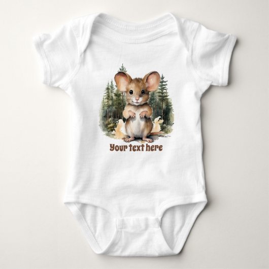 Body souris bois mignonne ajouter du texte unisex (Devant)