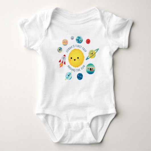 Body Space theme Outer Space Rocket 1st Birthday Paper (Devant)