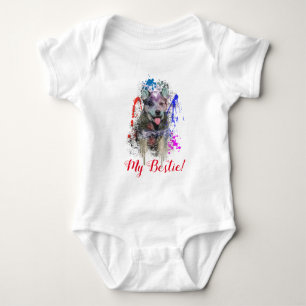 Body Splash Art Cute Blue Heeler Chien Baby Bodysuit