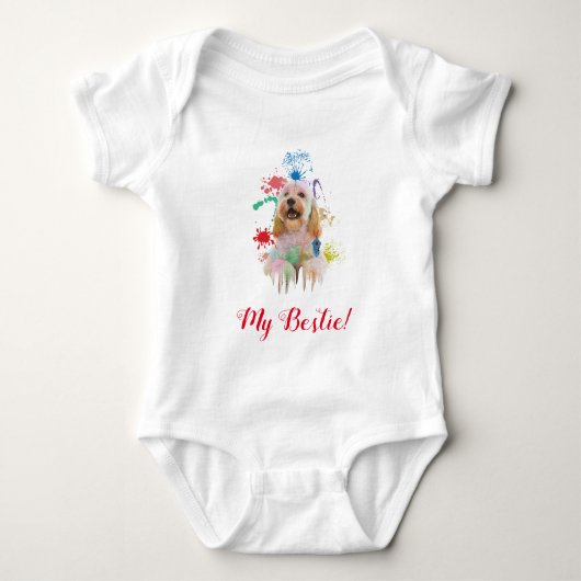 Body Splash Art Jote Cockapoo Chien Baby Bodysuit (Devant)