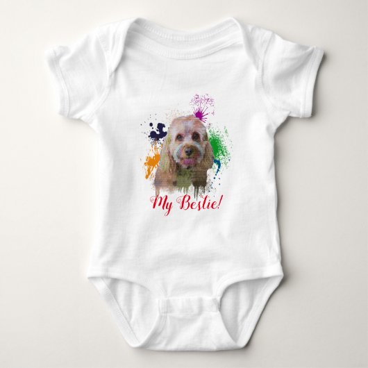 Body Splash Art mignon Cavapoo Chien Baby Bodysuit (Devant)