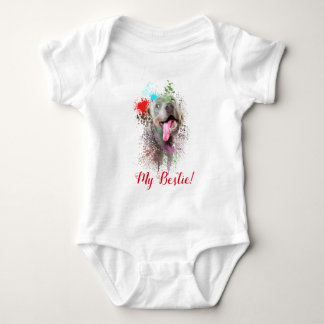 Body Splash Art mignon Weimaraner Chien Baby Bodysuit
