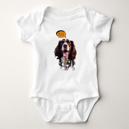 Body Springer Spaniel joyeux à l'aquarelle (Devant)