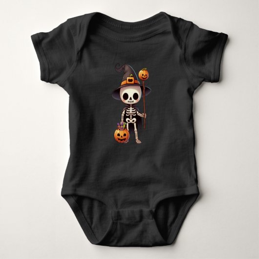 Body Squelette d'Halloween blanc mignon (Devant)