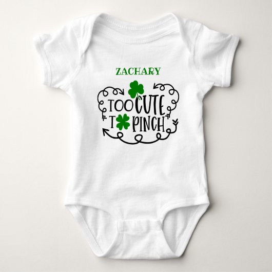 Body St patrick personnalisée trop mignon pour Pinch (Devant)