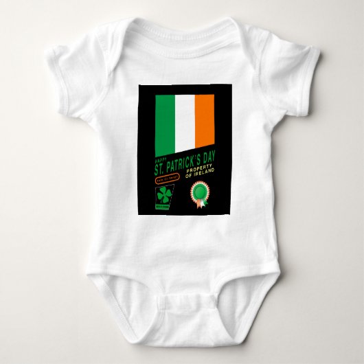 Body St. Patrick's Day Retro Design avec le drapeau de  (Devant)