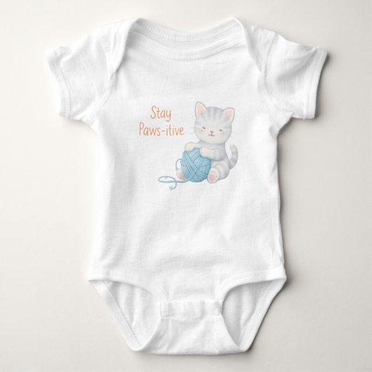 Body Stay Paws-itive Baby Bodysuit – Cute Kitten Nurser (Devant)