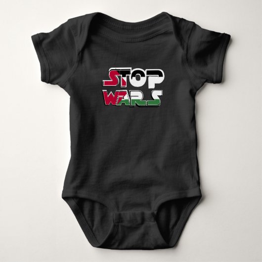 Body Stop Wars Palestine Drapeau texte Typographie (Devant)