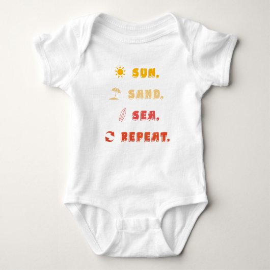 Body Sun Sand Sea Repeat – Beach Vibes Toddler Bodysuit (Devant)