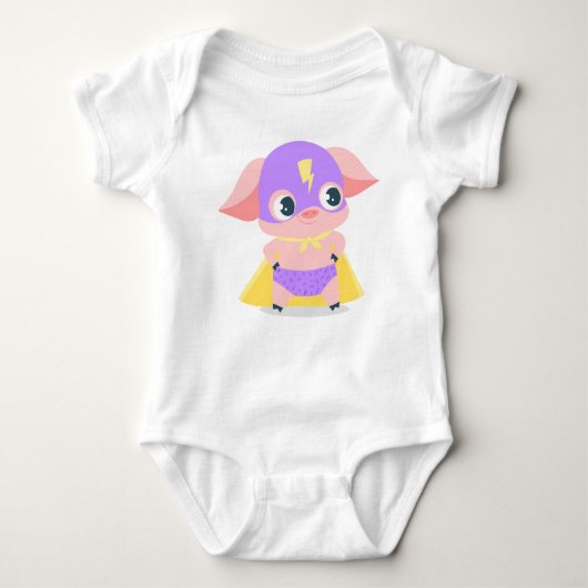 Body Superhero Cochon Bébé Sleeper Bodysuit (Devant)