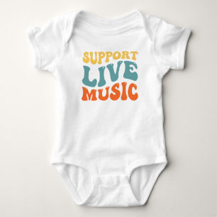 Body Support Live Music - Retro Typography Band Merch