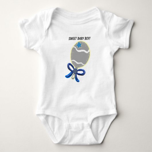 Body Sweet Baby Boy Blue Bow Rattle T-shirt (Devant)