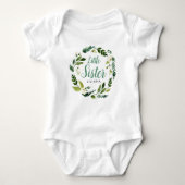 Body Sweet Greenery Floral Petite Soeur Nom Monogramme (Devant)