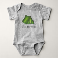 T est pour Tent Green Camp Camping Tent Alphabet