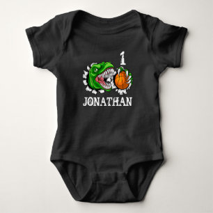 Body T-Rex Basket-ball Personnalisé 1er Anniversaire Di