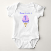 Body T-shirt Anniversaire Personnalisable Ice Cream Con (Devant)