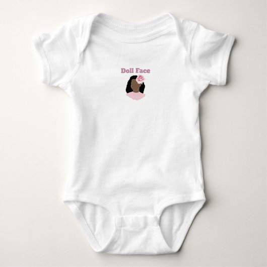 Body T-shirt bébé à visage de poupée (Devant)