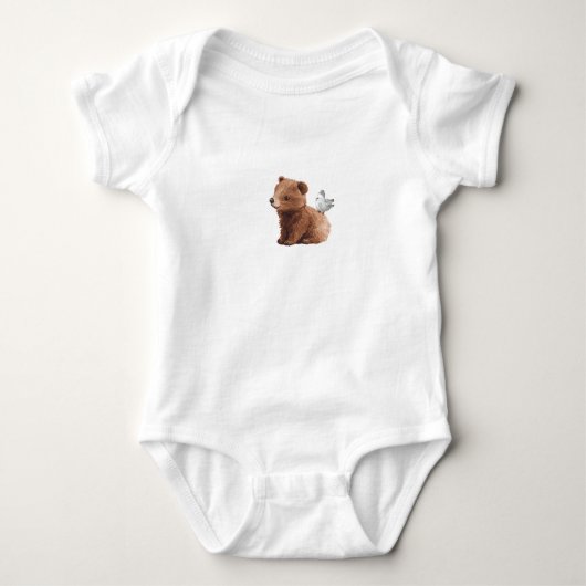 Body T-shirt Bébé animal mignon |Petit Ours (Devant)