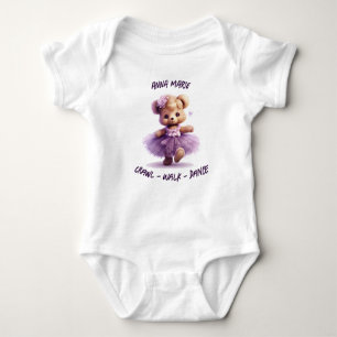 Body T-shirt Bébé blanc Ours de danse