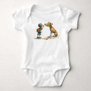 Body T-Shirt bébé chien et cheval nouveau design