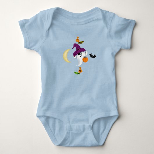 Body T-Shirt bébé Halloween fantôme (Devant)