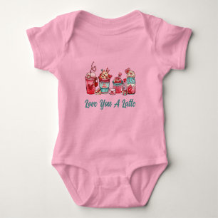 Body T-shirt bébé 'Love You A Latte Ming On Pink'
